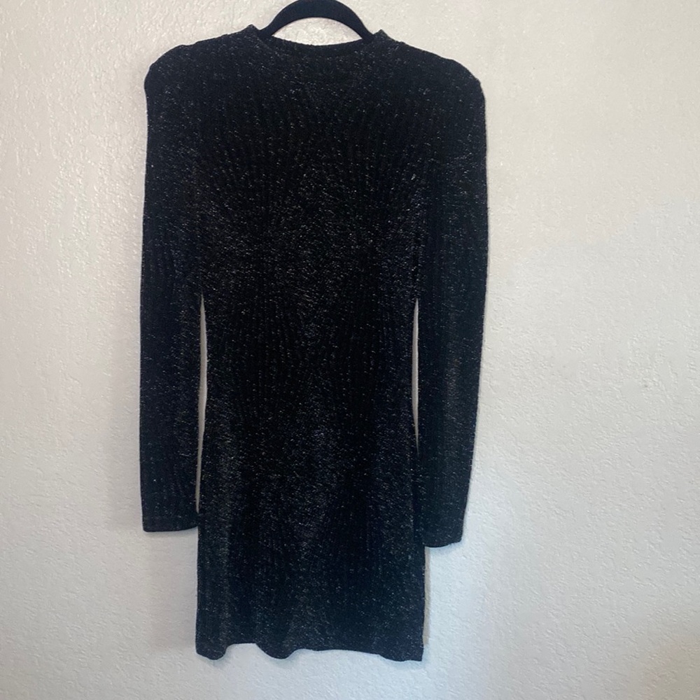 Adorable black long sleeve sparkly mini dress